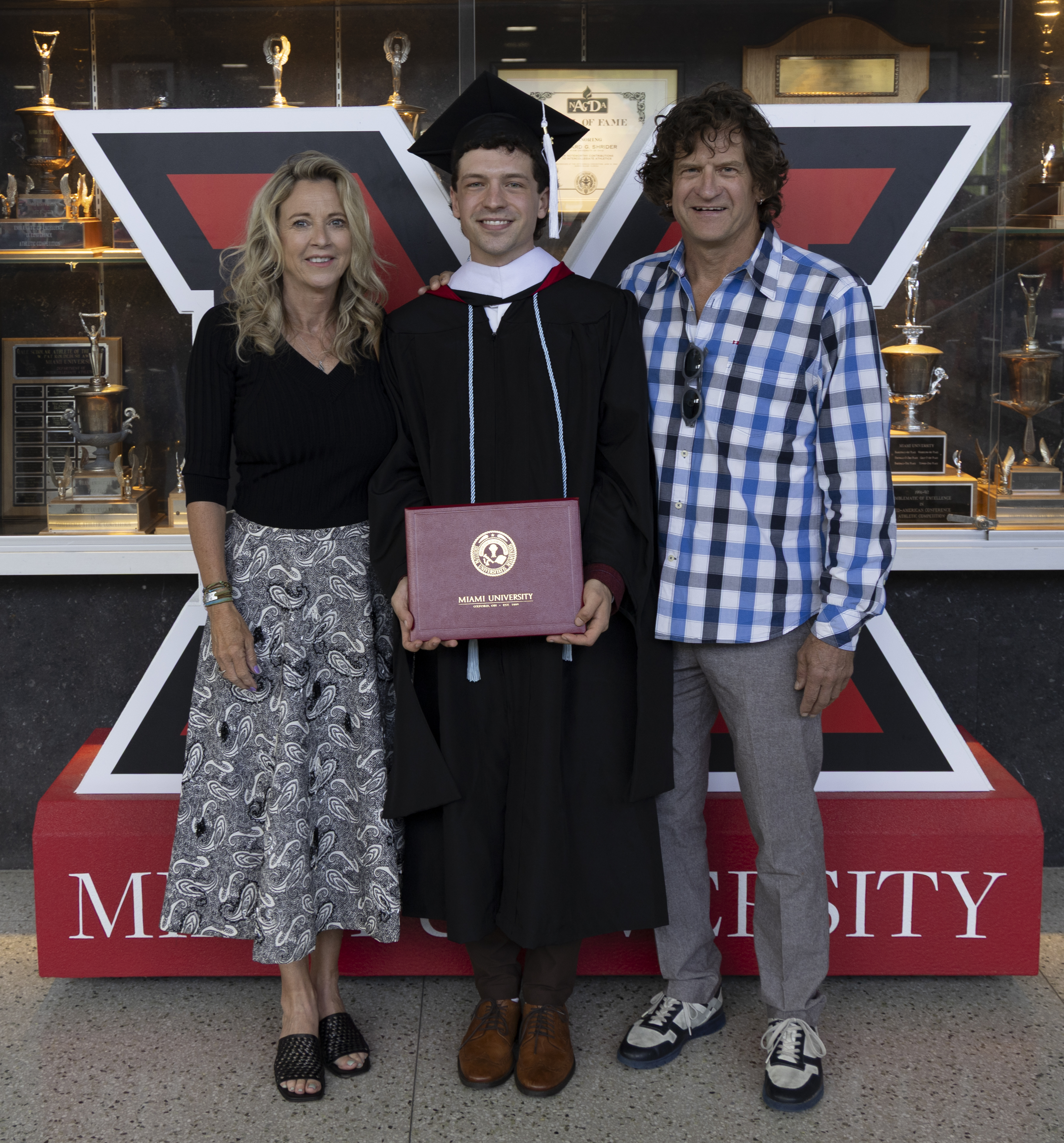 Family photo at a college graduation